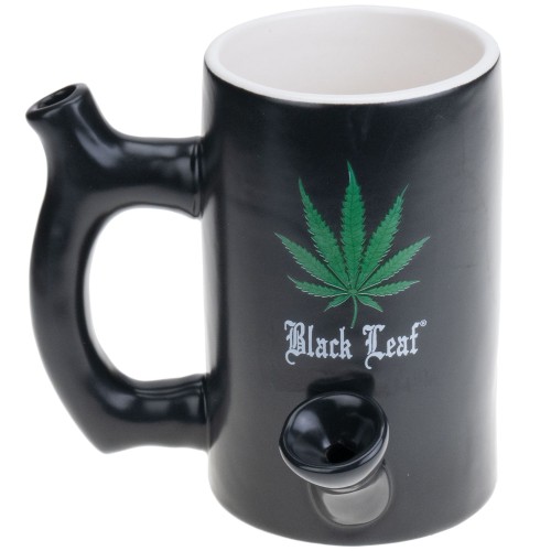 Трубка-чашка Black Leaf Ceramic Mug Bong Wake Bake