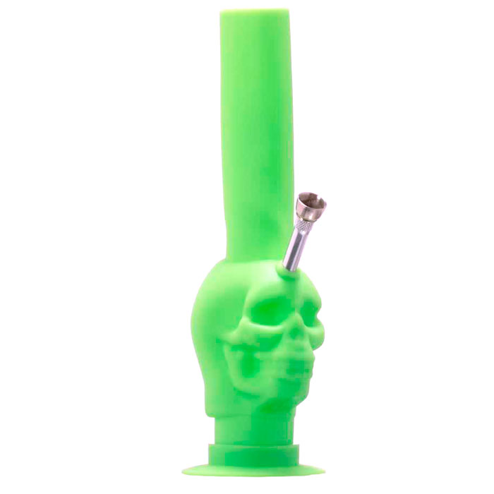 Бонг з силікону «Green skull»