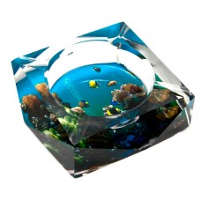 Попільничка скляна багатогранна «Підводний світ»