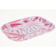 Поднос металлический «V Syndicate 420 White With Pink Metal Tray Small»