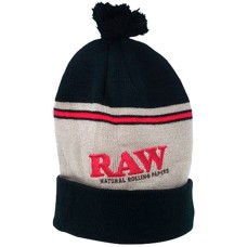Зимова растаманська шапка RAW Pompom Knit Hat Black / Brown