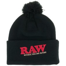 Зимова шапка «RAW X Rollig Papers Pompom Knit Hat Black»